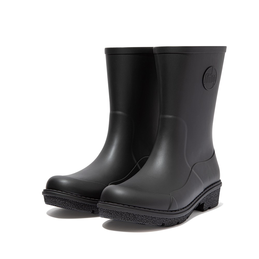 Fitflop Womens Boots - Wonderwelly Short Rain - Black - 945-OJDCEK